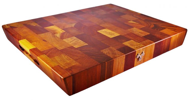 This Tree & Co End Grain Butcher Block is a little more expensive than some, but is made of reclaimed hardwoods so it is forest-friendly. About $125 at Amazon.com.